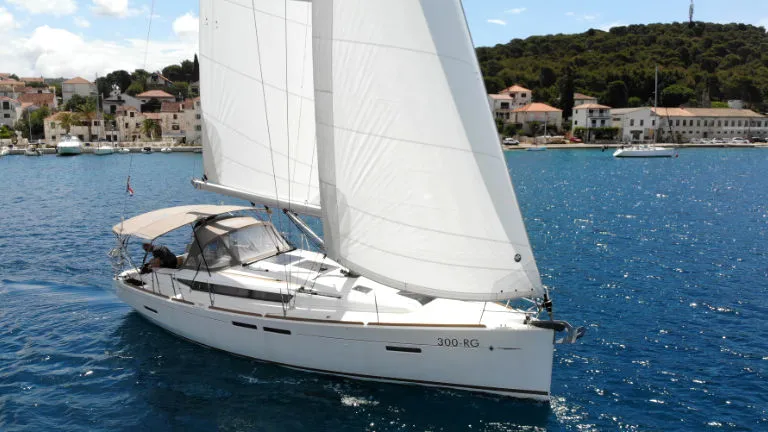 Salon of Espresso, a Jeanneau Sun Odyssey 419 sailboat at Općina Rogoznica, Croatia