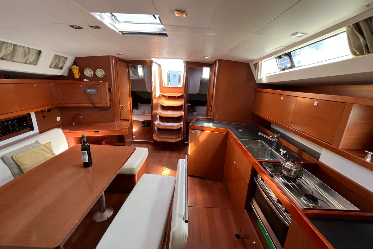 Aurora, a Beneteau Oceanis 45 sailboat at Municipal Unit of Rhodes, Greece