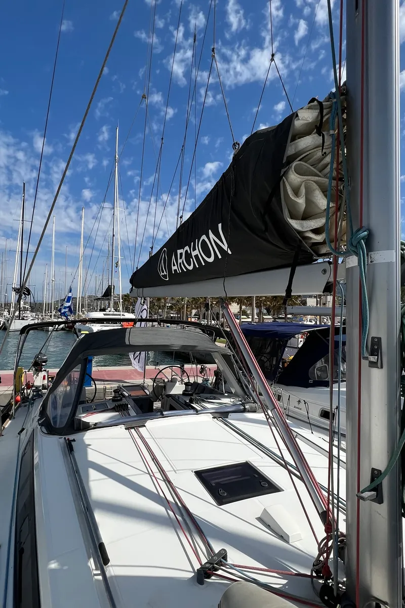 Aurora, a Beneteau Oceanis 45 sailboat at Municipal Unit of Rhodes, Greece