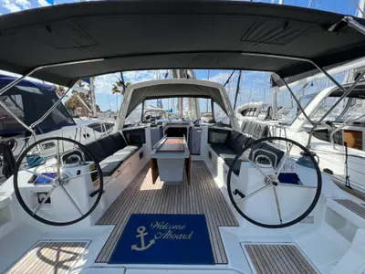 Aurora, a Beneteau Oceanis 45 sailboat at Municipal Unit of Rhodes, Greece