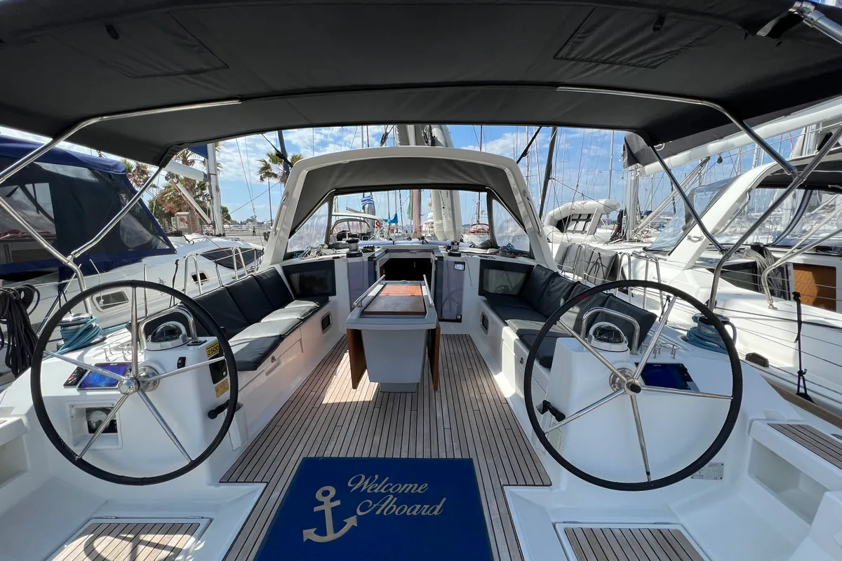 Aurora, a Beneteau Oceanis 45 sailboat at Municipal Unit of Rhodes, Greece