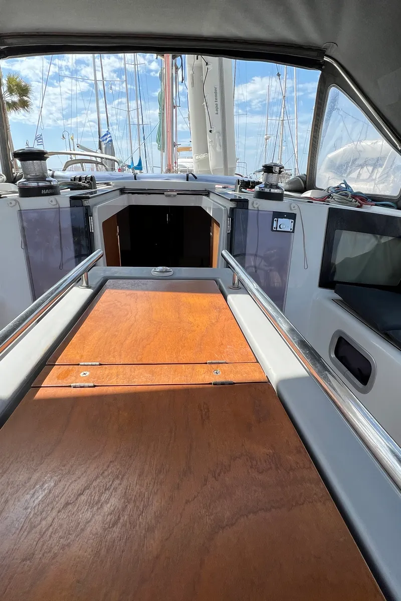 Aurora, a Beneteau Oceanis 45 sailboat at Municipal Unit of Rhodes, Greece