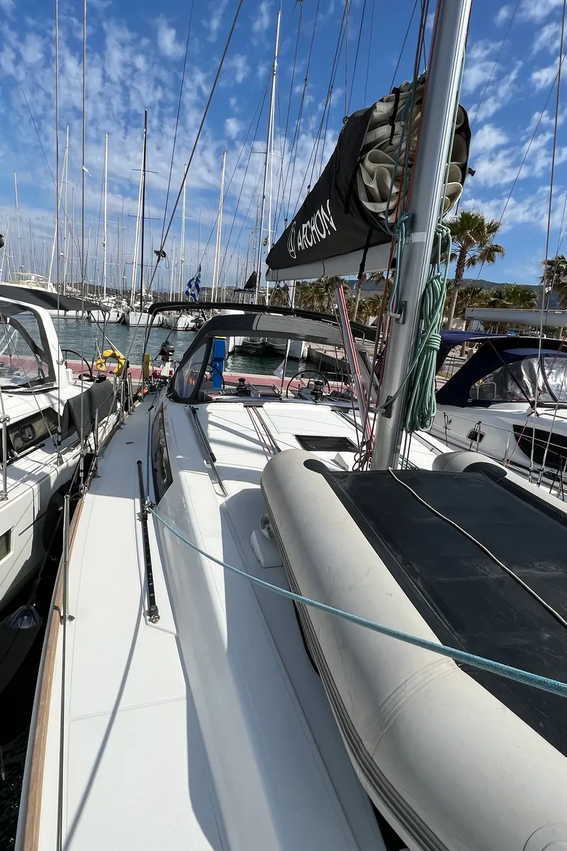 Aurora, a Beneteau Oceanis 45 sailboat at Municipal Unit of Rhodes, Greece