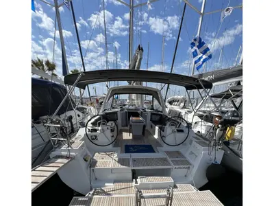 Aurora, a Beneteau Oceanis 45 sailboat at Municipal Unit of Rhodes, Greece