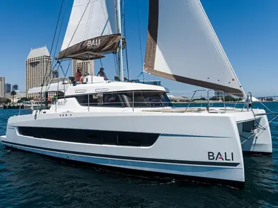 Exterior view of Relentless, a Bali 4.4 catamaran at San Diego, United States