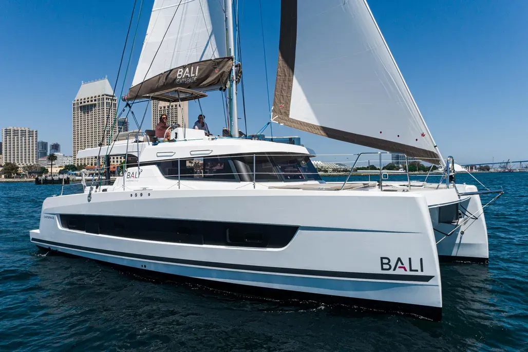 Exterior view of Relentless, a Bali 4.4 catamaran at San Diego, United States