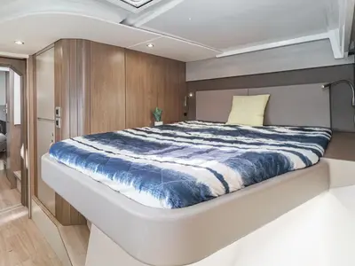 Cabin on Relentless, a Bali 4.4 catamaran at San Diego, United States