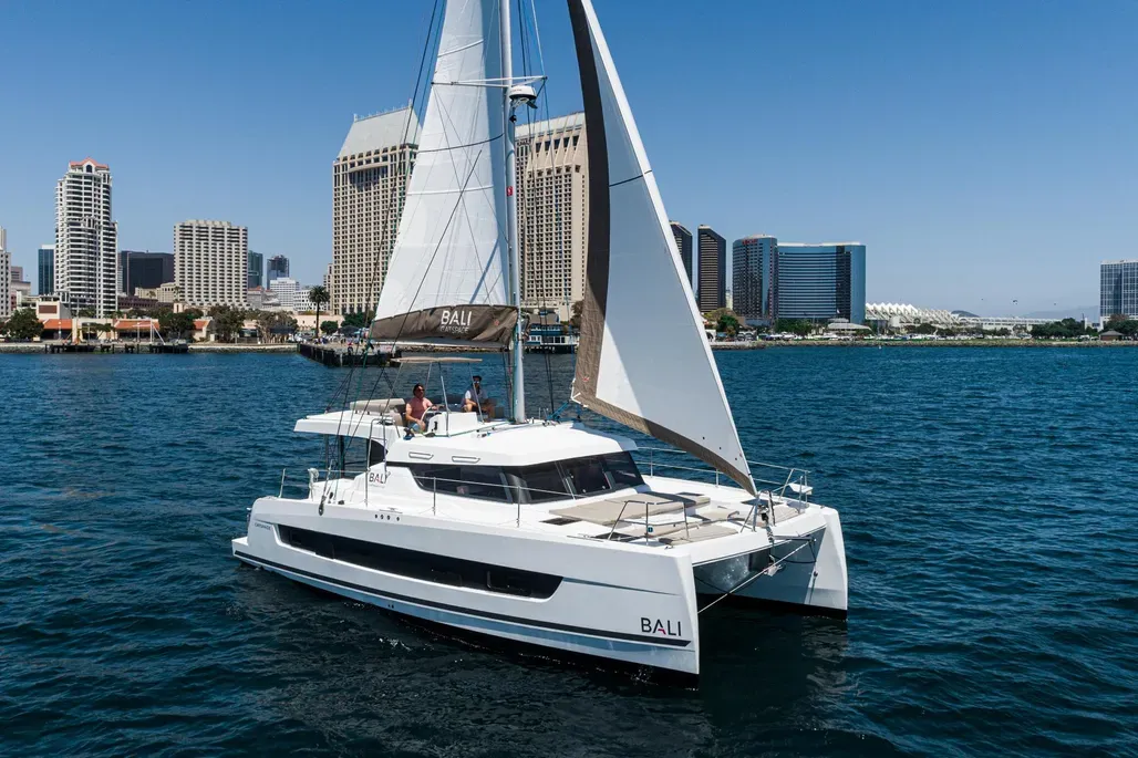 Exterior view of Relentless, a Bali 4.4 catamaran at San Diego, United States