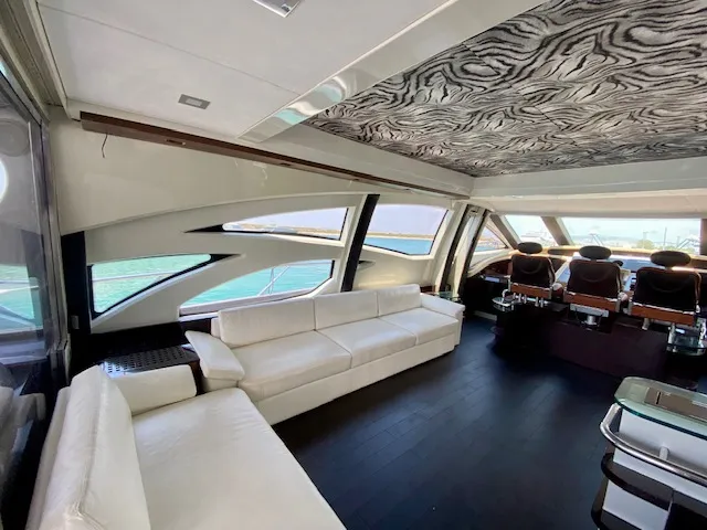 Salon of Super Toy, a Azimut 86 motor yacht at Kontokali, Greece
