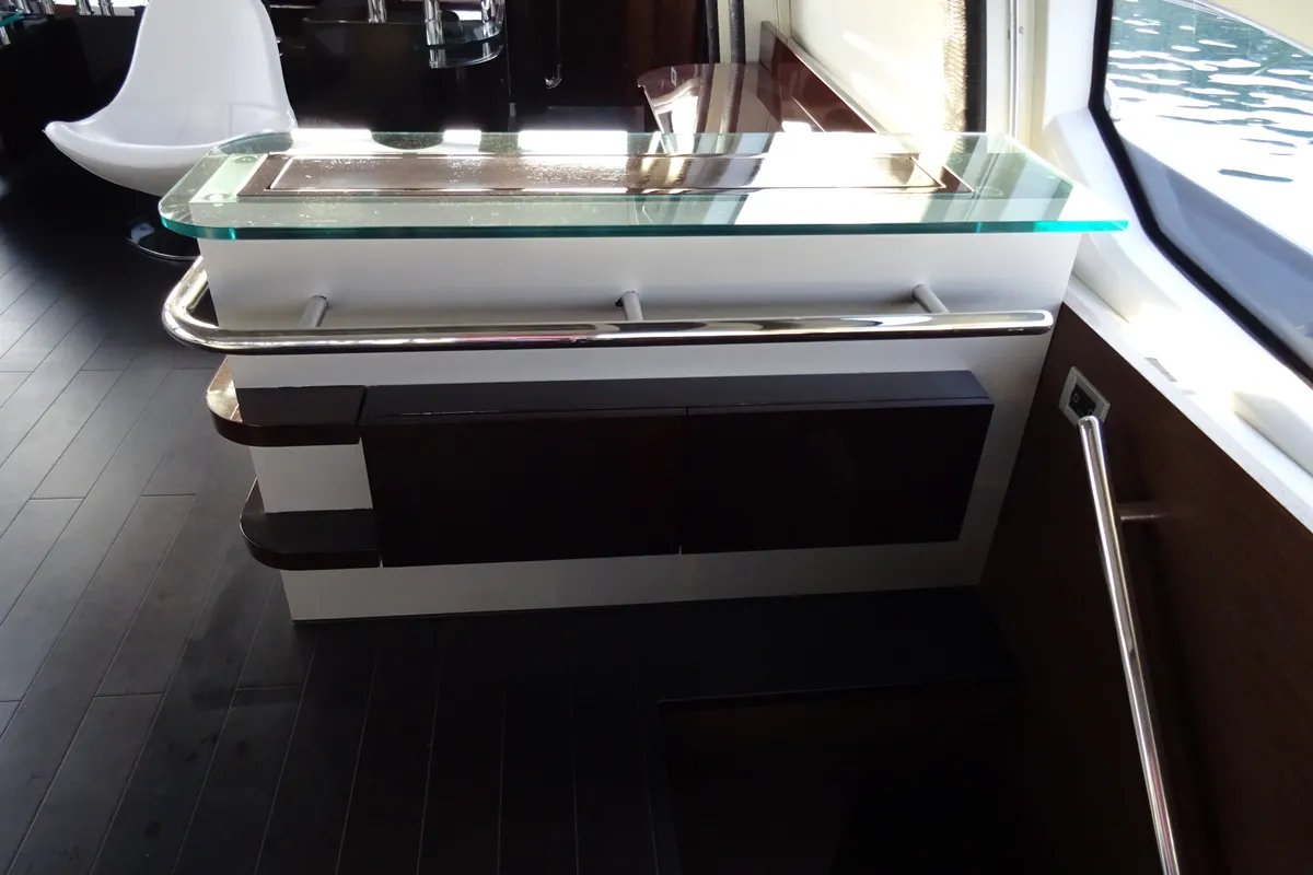 Salon of Super Toy, a Azimut 86 motor yacht at Kontokali, Greece
