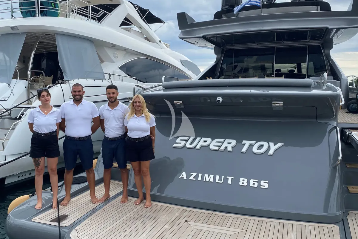 Super Toy, a Azimut 86 motor yacht at Kontokali, Greece