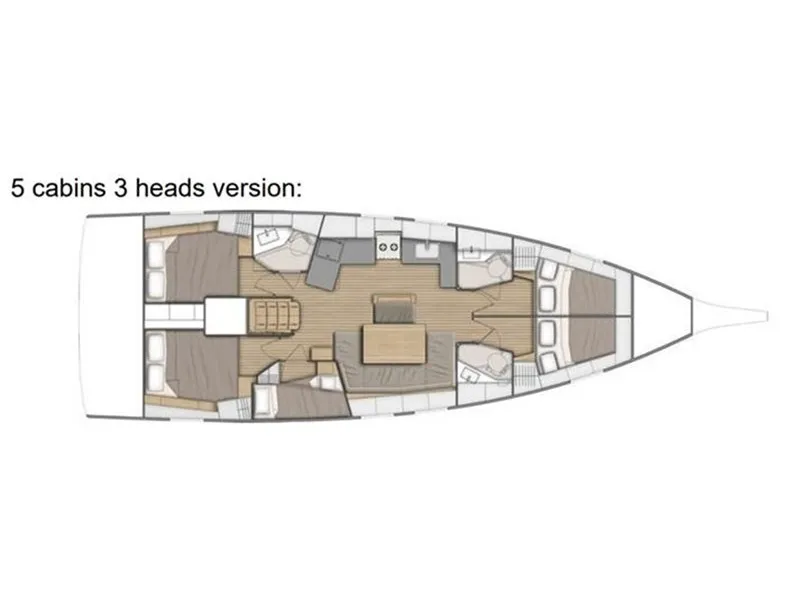 Floor plan of Comfort, a Beneteau Oceanis 46.1 sailboat at Pointe-à-Pitre, France