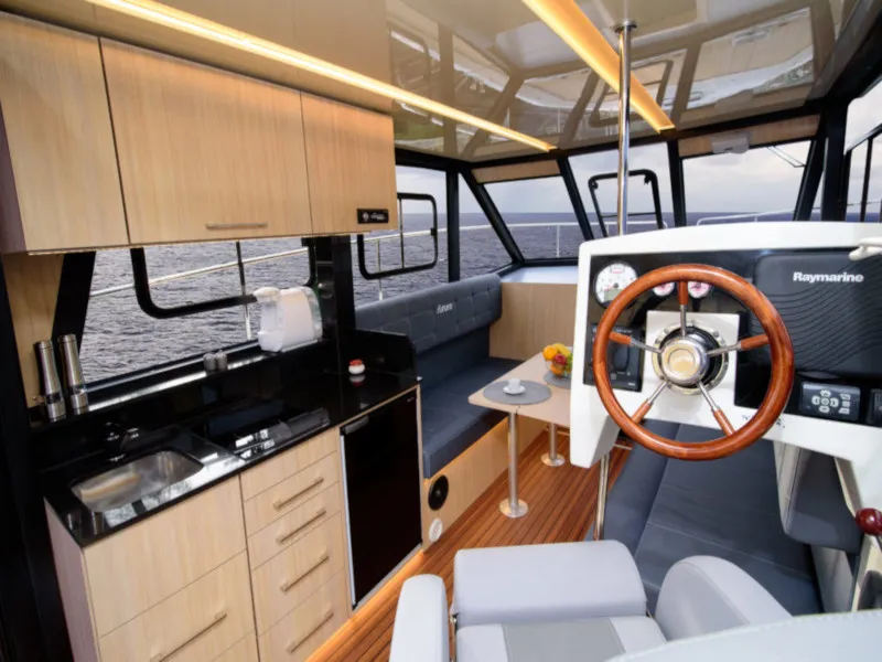 Galley of Cobra Yachts Futura 40 Grand Horizon, a motorboat at Wilkasy, Poland