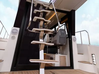 Deck of Cobra Yachts Futura 40 Grand Horizon, a motorboat at Wilkasy, Poland