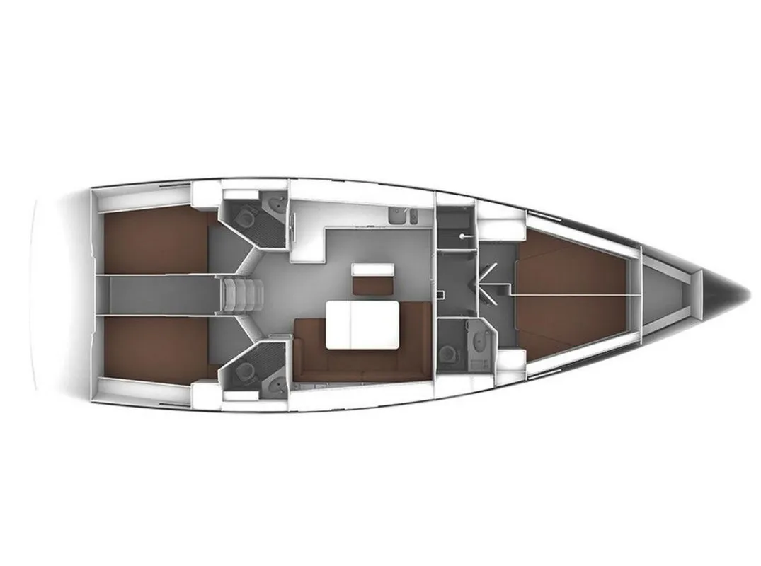 Floor plan of Sun Of Life, a Bavaria Cruiser 46 sailboat at Primošten, Croatia