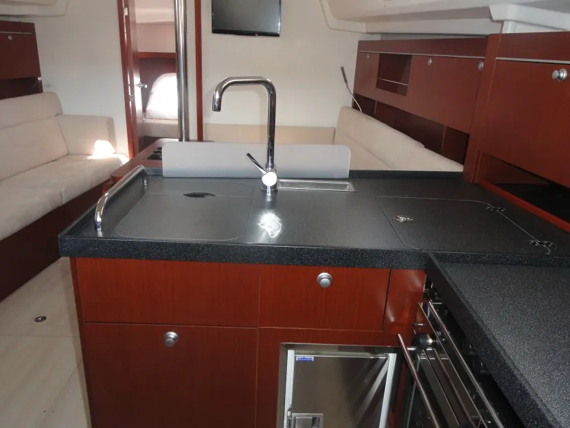 Galley of Riana, a Hanse 385 sailboat at Pula, Croatia