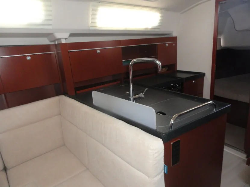 Salon of Riana, a Hanse 385 sailboat at Pula, Croatia