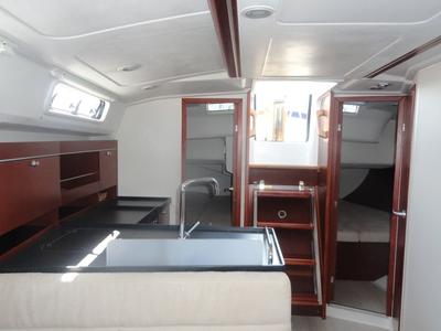 Salon of Riana, a Hanse 385 sailboat at Pula, Croatia