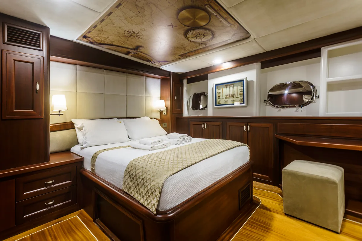 Cabin on Virtuoso, a Gulet sailboat at Lavreotiki Municipal Unit, Greece