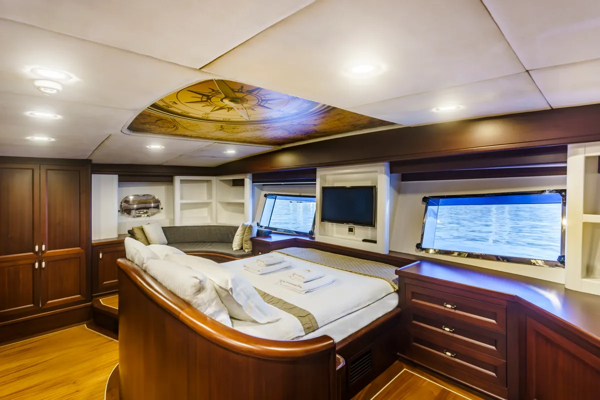 Cabin on Virtuoso, a Gulet sailboat at Lavreotiki Municipal Unit, Greece
