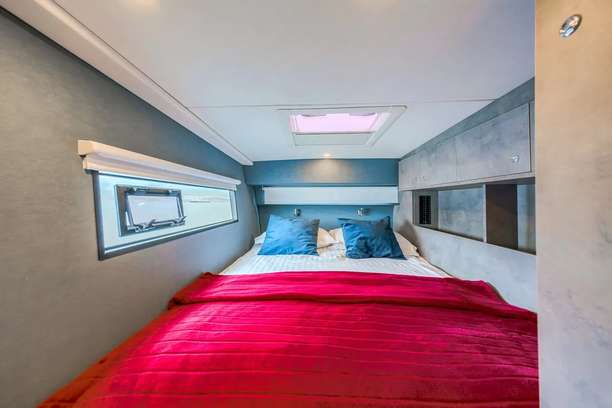 Cabin on Orange, a Luna 47 Power catamaran at Split, Croatia