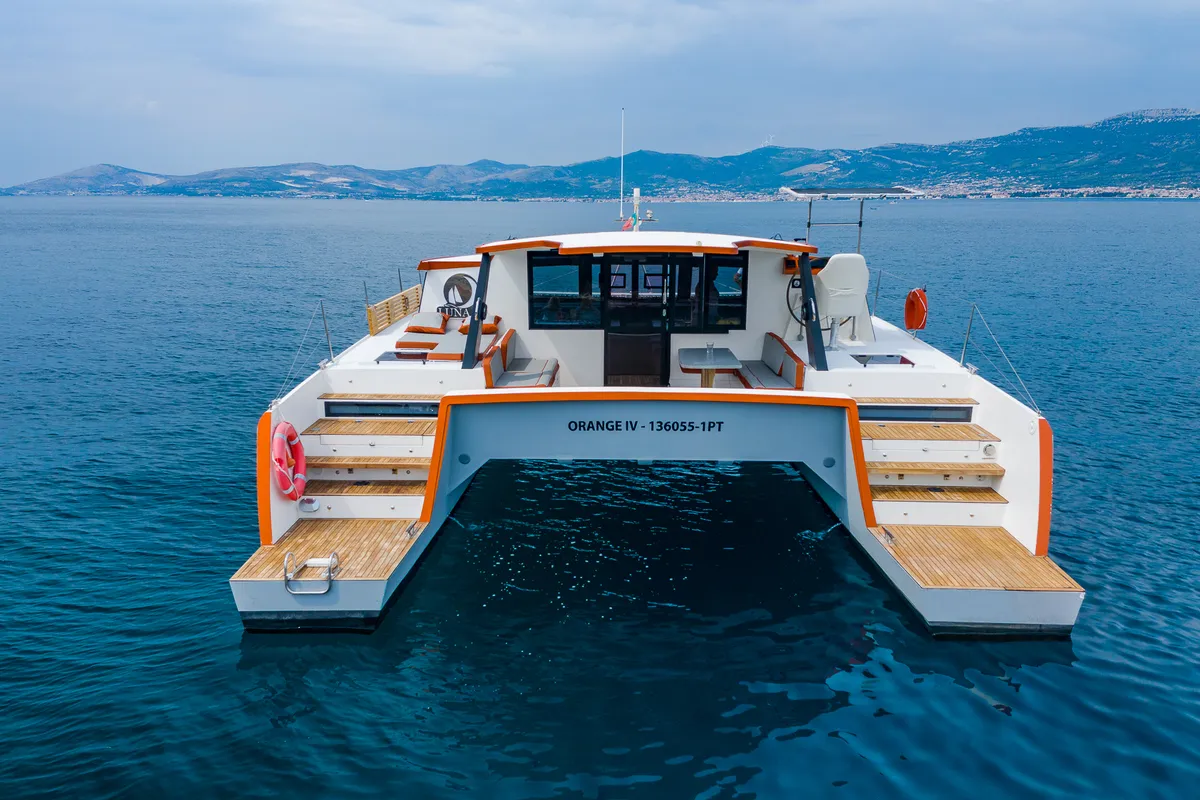 Orange, a Luna 47 Power catamaran at Split, Croatia