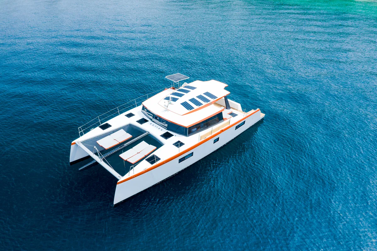 Orange, a Luna 47 Power catamaran at Split, Croatia