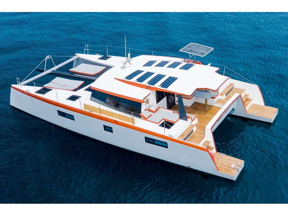 Orange, a Luna 47 Power catamaran at Split, Croatia
