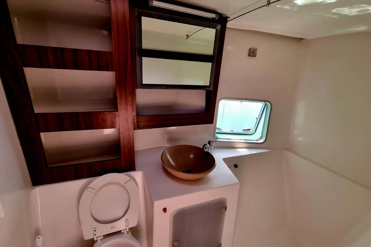 Head on Happy Eva, a Fountaine Pajot Mahe 36 catamaran at Mai Khao, Thailand