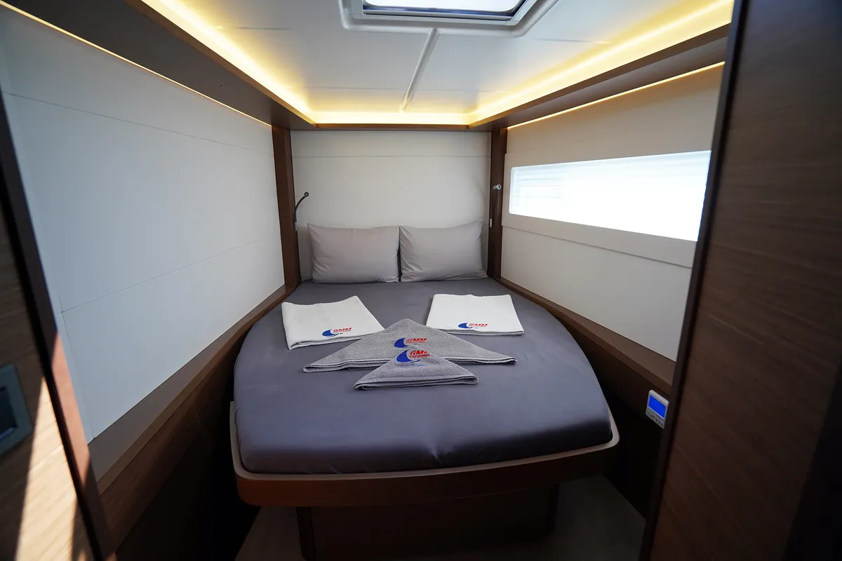 Cabin on Sweet Dream, a Lagoon 46 catamaran at Marmaris, Turkey