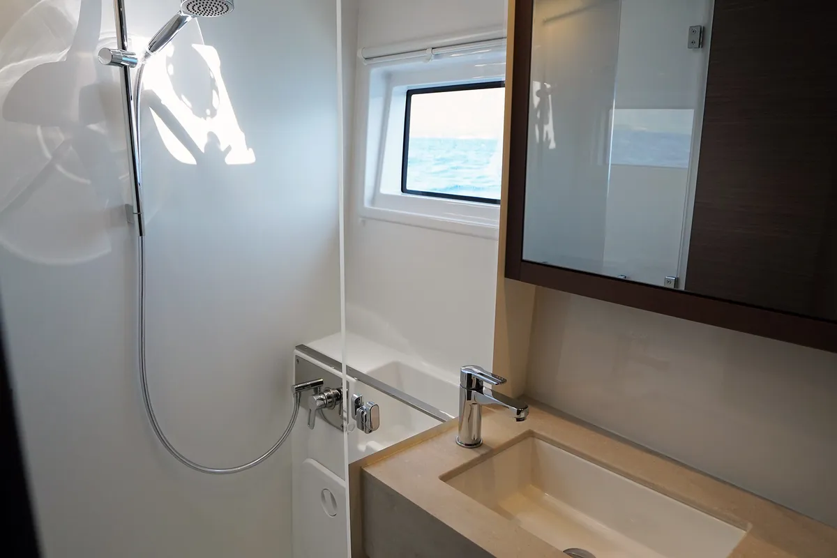 Head on Sweet Dream, a Lagoon 46 catamaran at Marmaris, Turkey