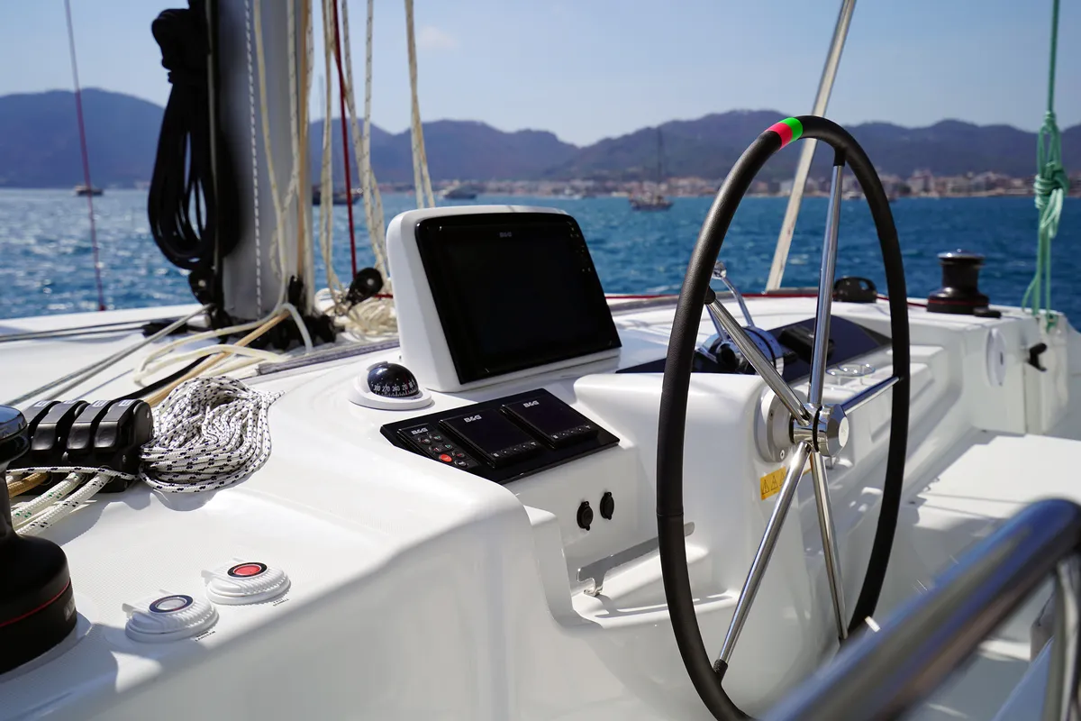Cockpit of Sweet Dream, a Lagoon 46 catamaran at Marmaris, Turkey