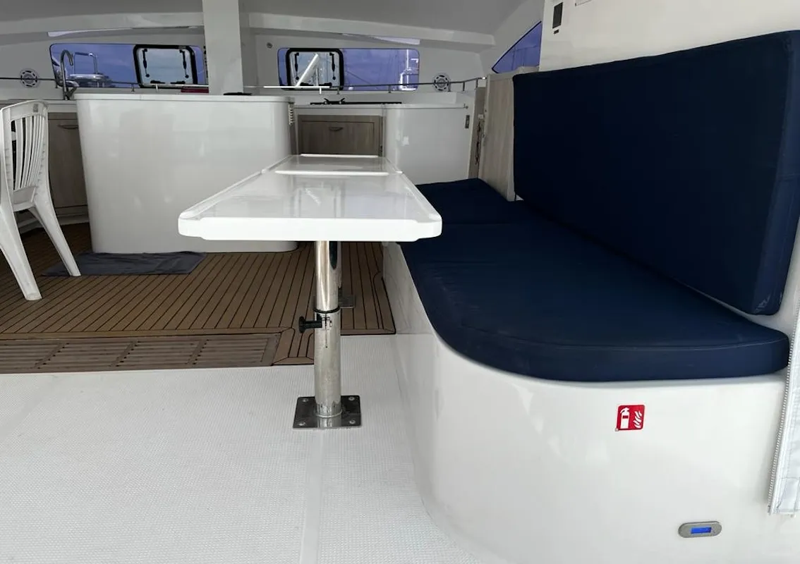 Salon of Kaya, a Island Spirit 410 catamaran at Mai Khao, Thailand