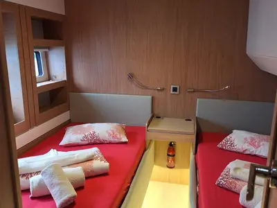 Cabin on Gemini, a Bali 5.4 catamaran at Kaštela, Croatia