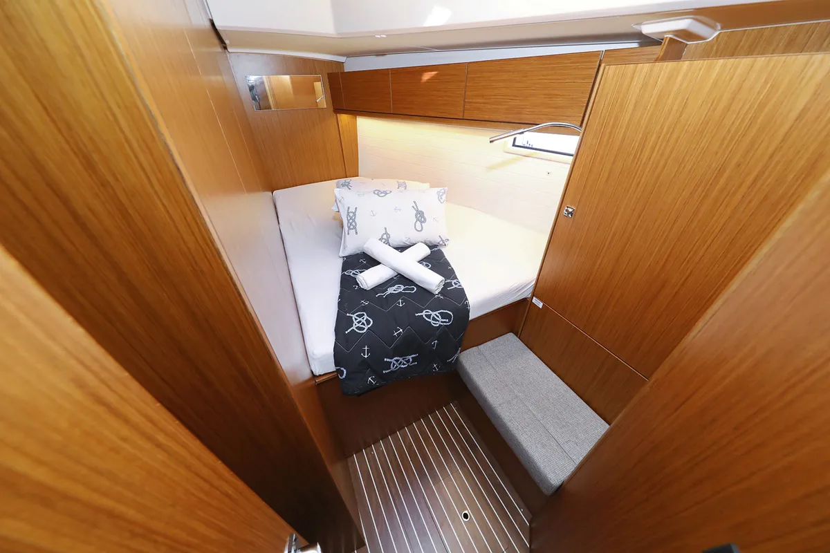 Cabin on Rocky I, a Bavaria Cruiser 46 sailboat at Grad Trogir, Croatia