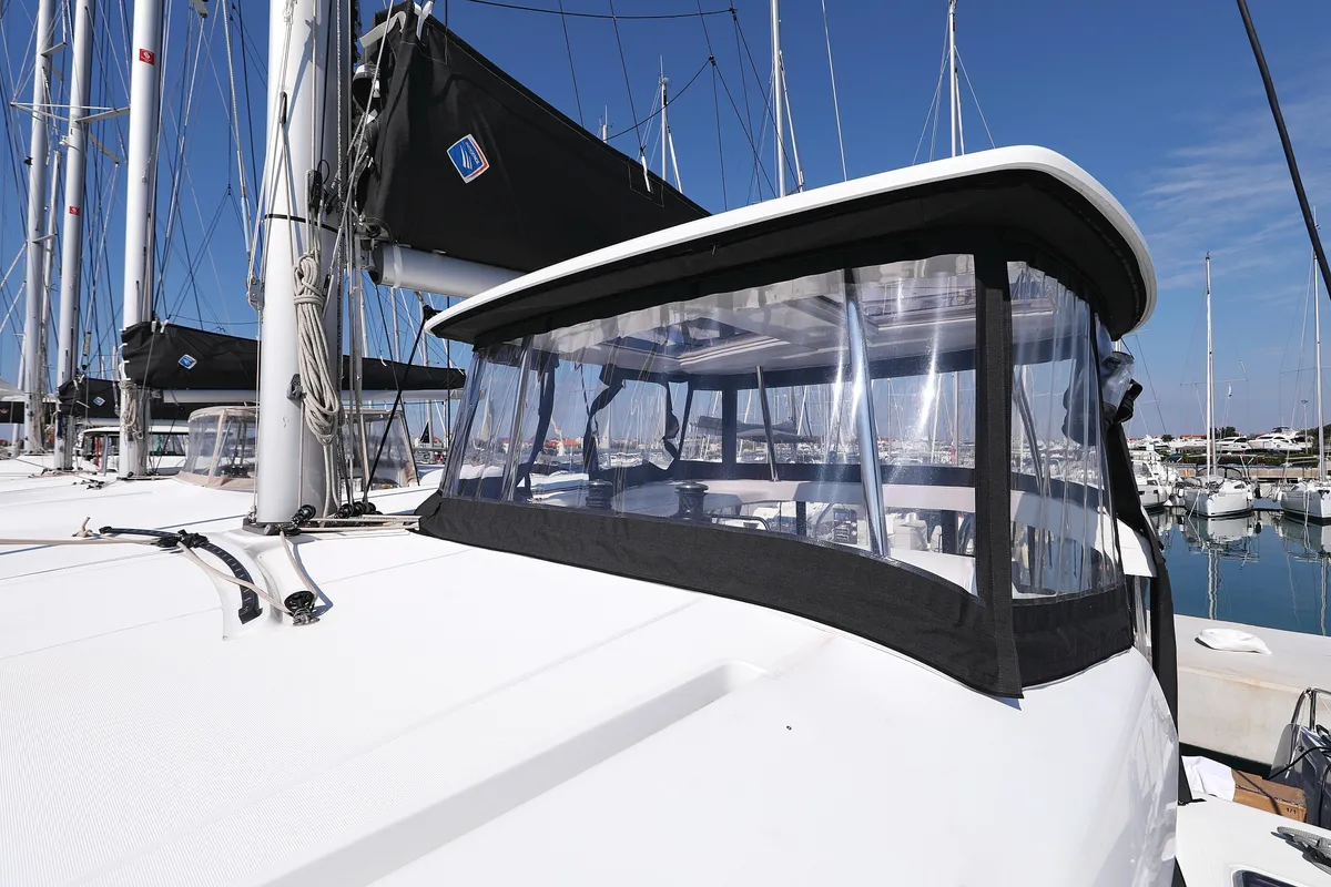 Deck of Luna, a Lagoon 42 catamaran at Općina Sukošan, Croatia