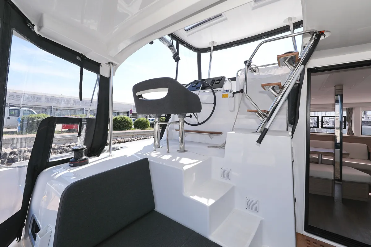Cockpit of Luna, a Lagoon 42 catamaran at Općina Sukošan, Croatia