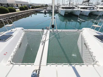 Deck of Luna, a Lagoon 42 catamaran at Općina Sukošan, Croatia