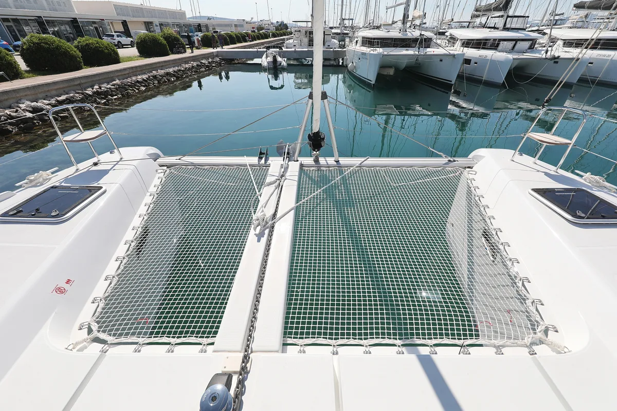 Deck of Luna, a Lagoon 42 catamaran at Općina Sukošan, Croatia