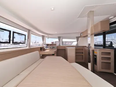 Salon of Luna, a Lagoon 42 catamaran at Općina Sukošan, Croatia