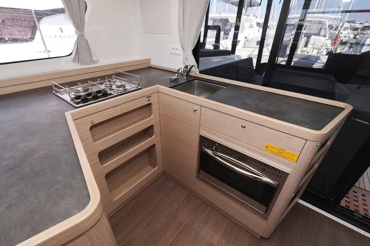 Galley of Luna, a Lagoon 42 catamaran at Općina Sukošan, Croatia