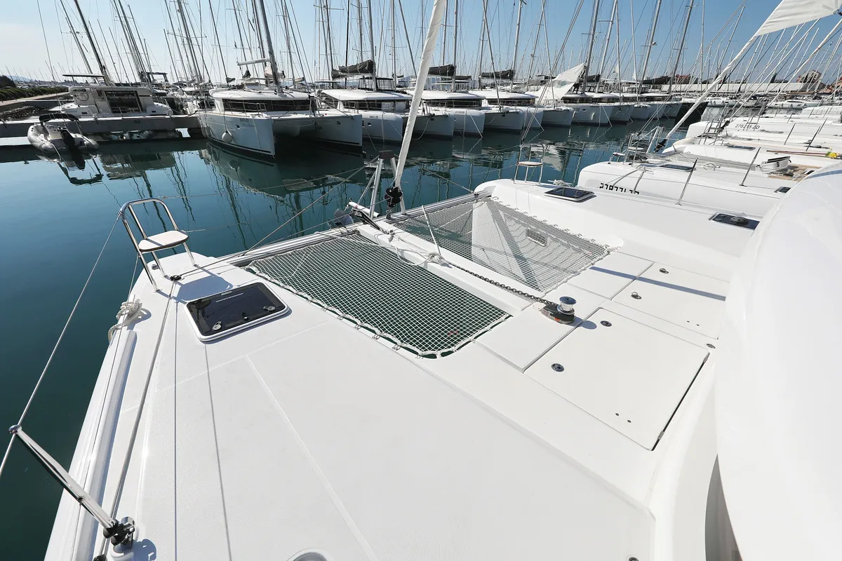 Deck of Luna, a Lagoon 42 catamaran at Općina Sukošan, Croatia