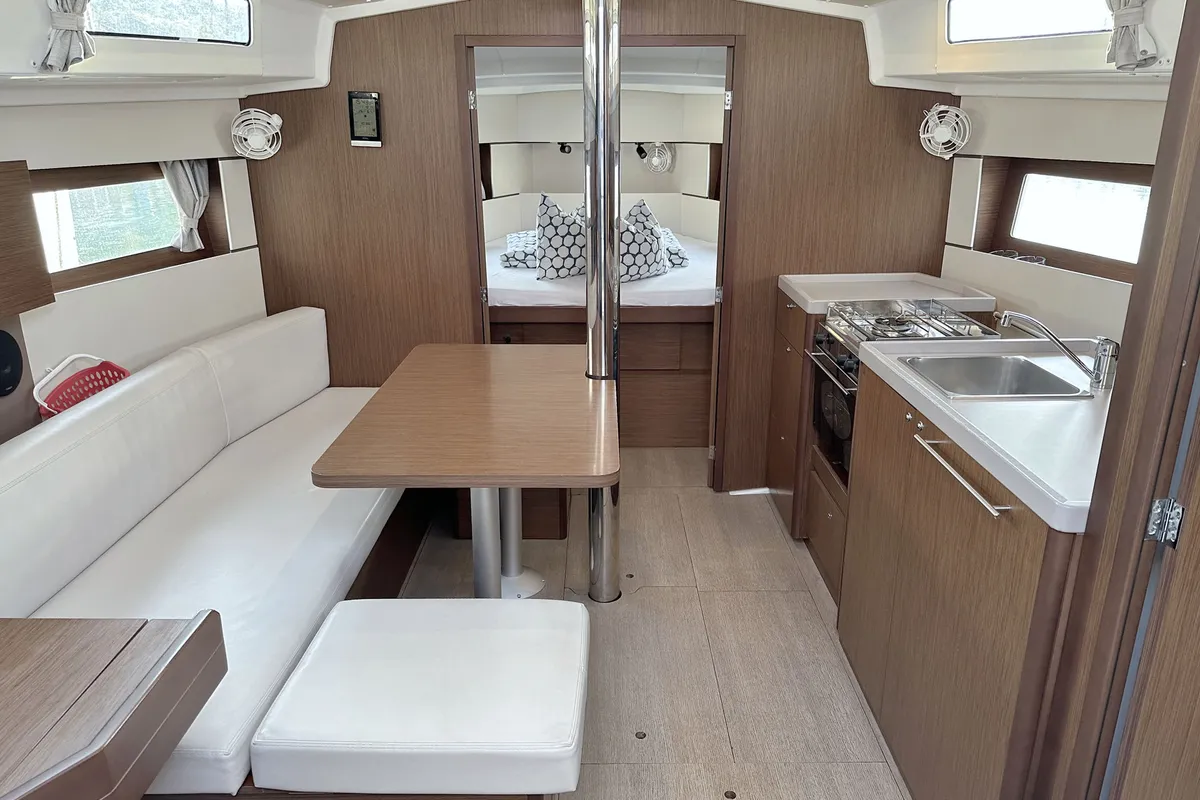 Salon of Flip, a Beneteau Oceanis 38.1 sailboat at Grad Pula, Croatia