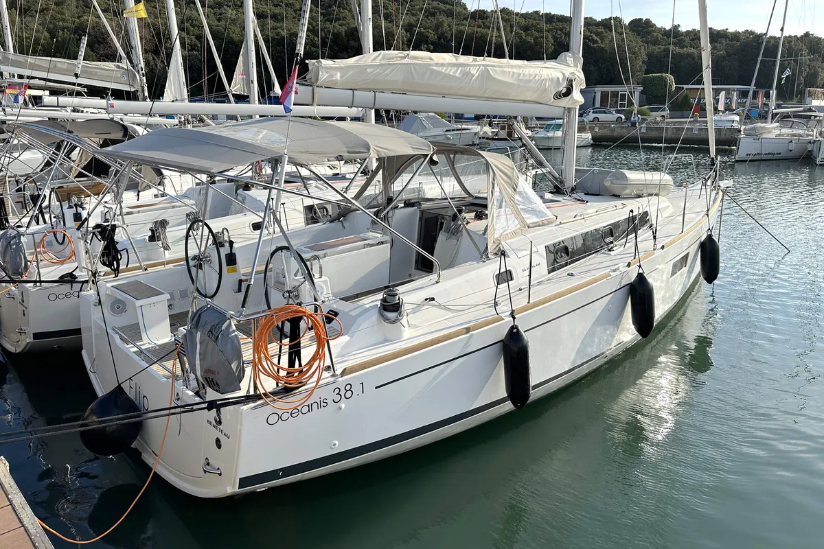 Exterior view of Flip, a Beneteau Oceanis 38.1 sailboat at Grad Pula, Croatia