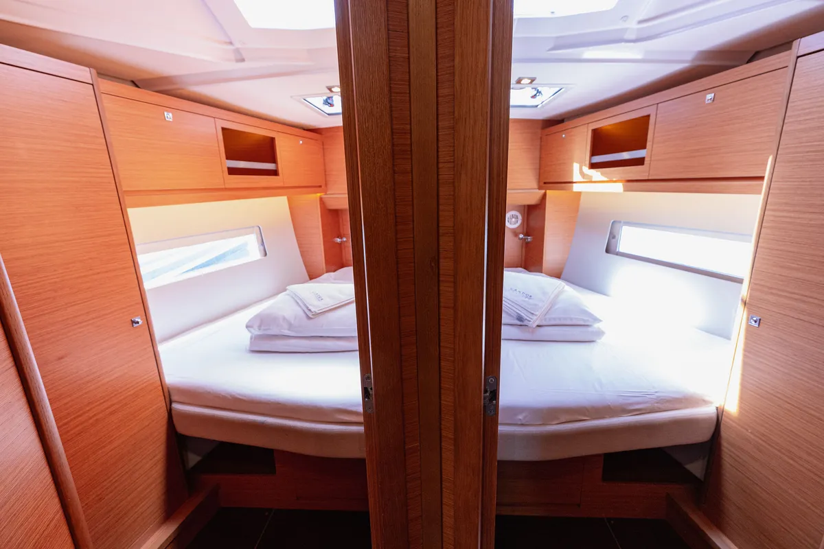 Cabin on BALU, a Dufour 470 sailboat at Kaštela, Croatia