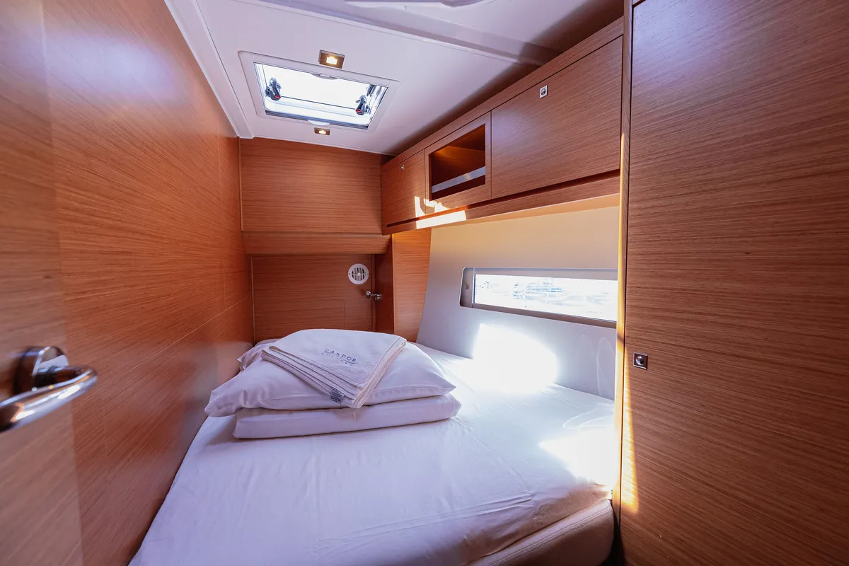 Cabin on BALU, a Dufour 470 sailboat at Kaštela, Croatia
