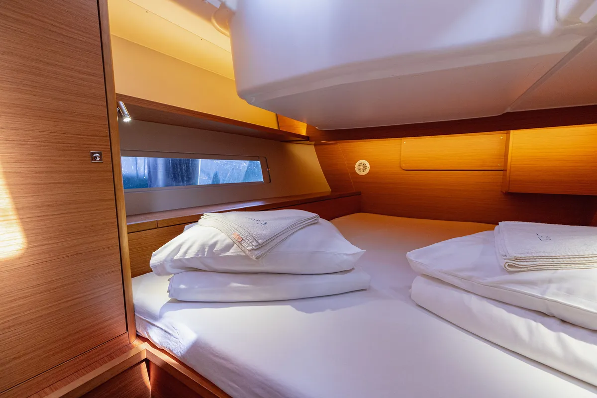 Cabin on BALU, a Dufour 470 sailboat at Kaštela, Croatia