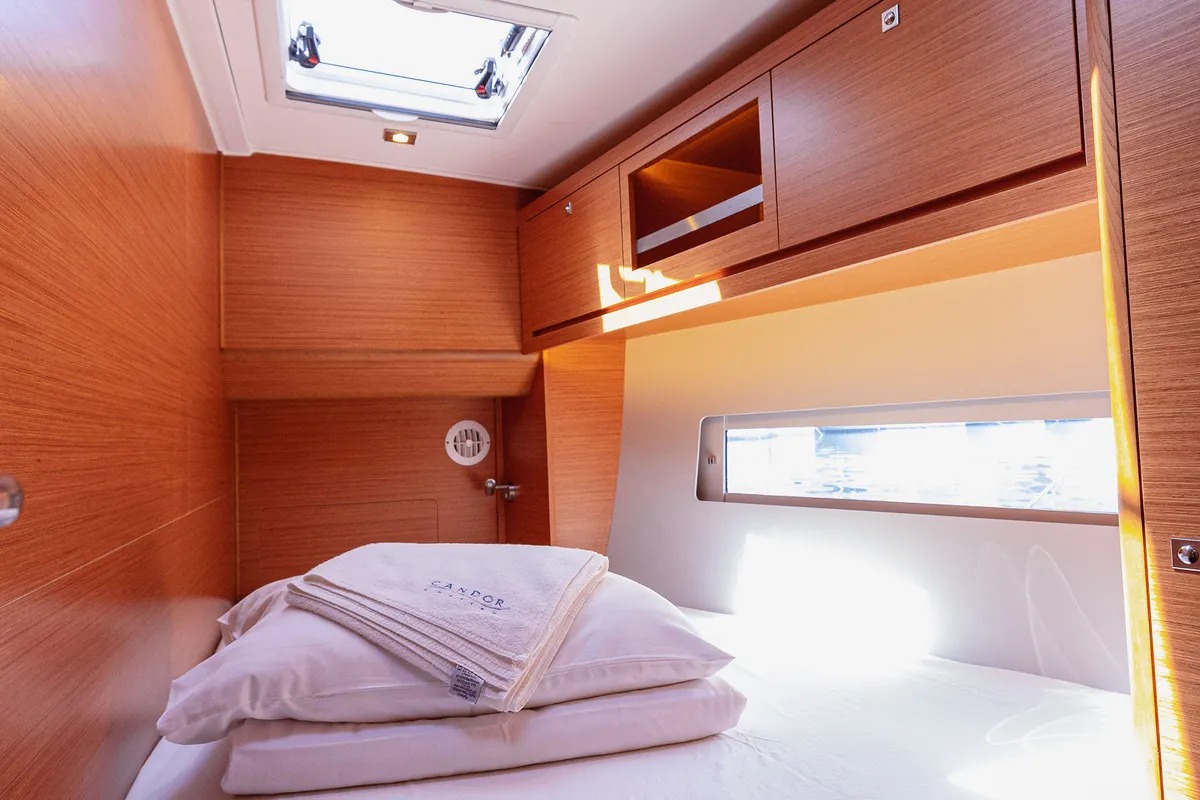 Cabin on BALU, a Dufour 470 sailboat at Kaštela, Croatia