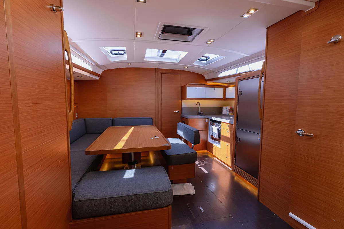 Deck of BALU, a Dufour 470 sailboat at Kaštela, Croatia