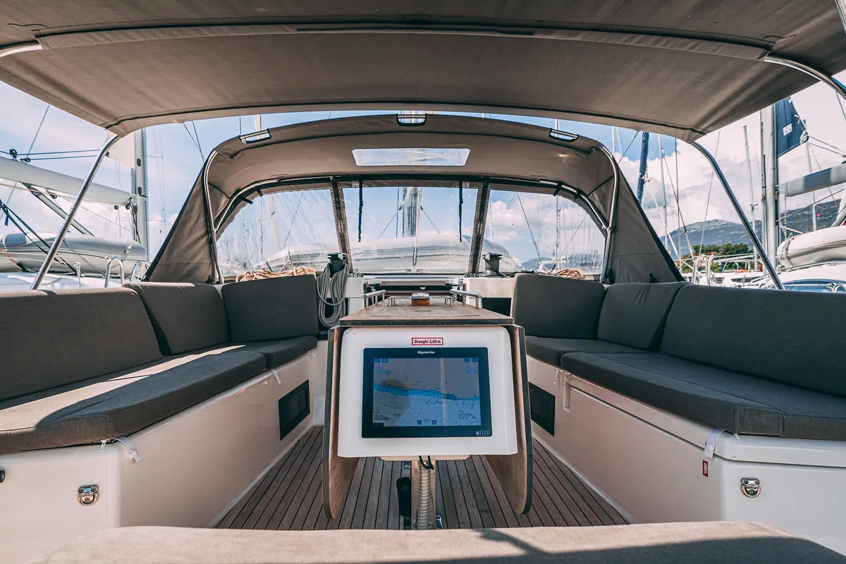 Cabin on BALU, a Dufour 470 sailboat at Kaštela, Croatia